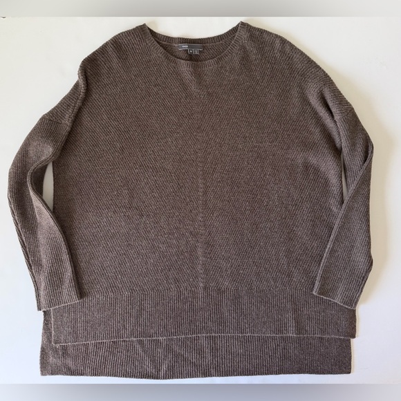 Vince Woman’s Relaxed Scoop Neck Sweater in Taupe Cashmere Wool Sz M - Picture 6 of 12